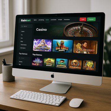 Rainbet - Desktop Design Interface - Dark and Stylish Casino Platform